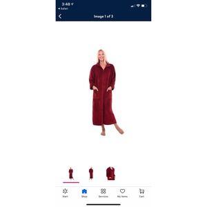 Alexander Del Rossa fleece Robe Red